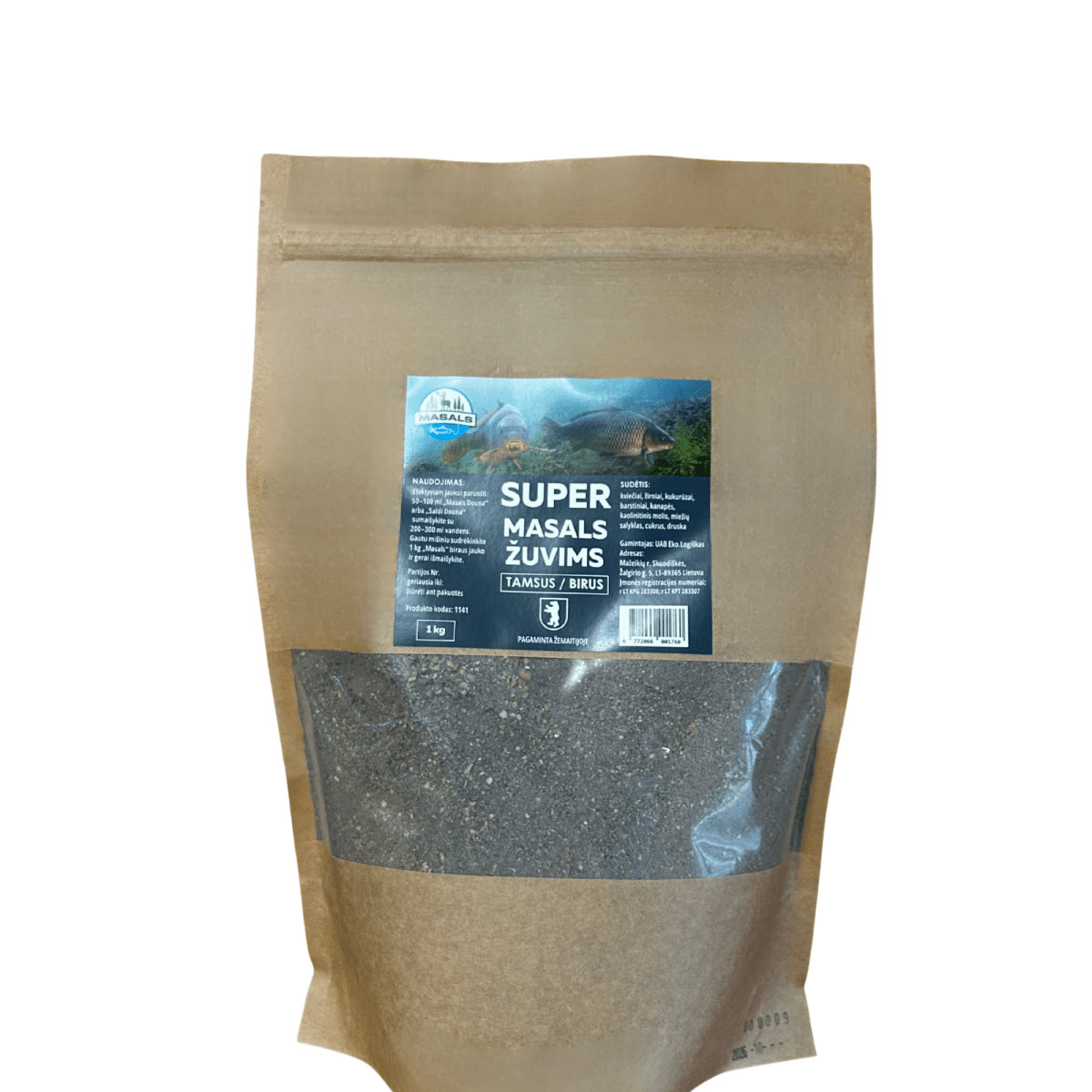 Ciemna sypka zanęta dla ryb, 1 kg - Masals PL