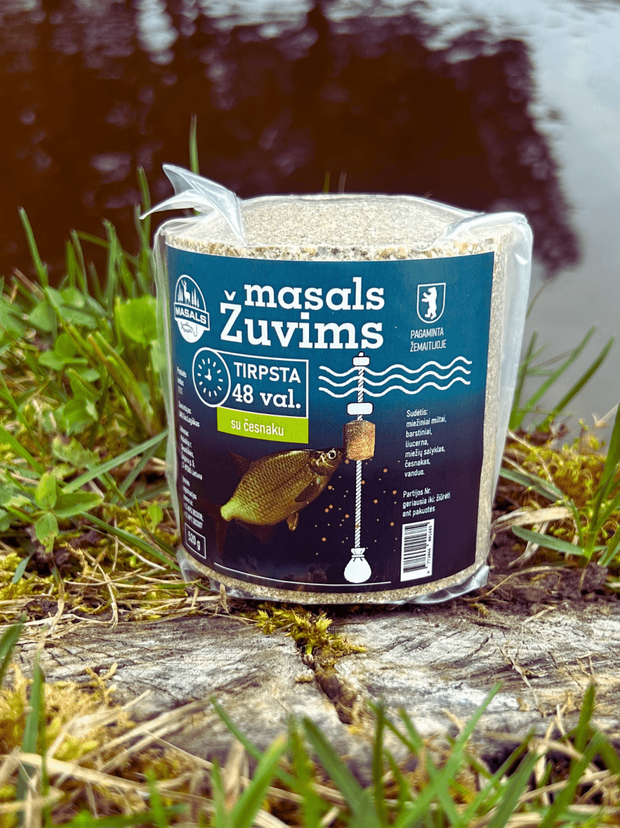 Masals žuvims su česnaku – natūralus 48 val. tirpstantis jaukas, 550g - Masals