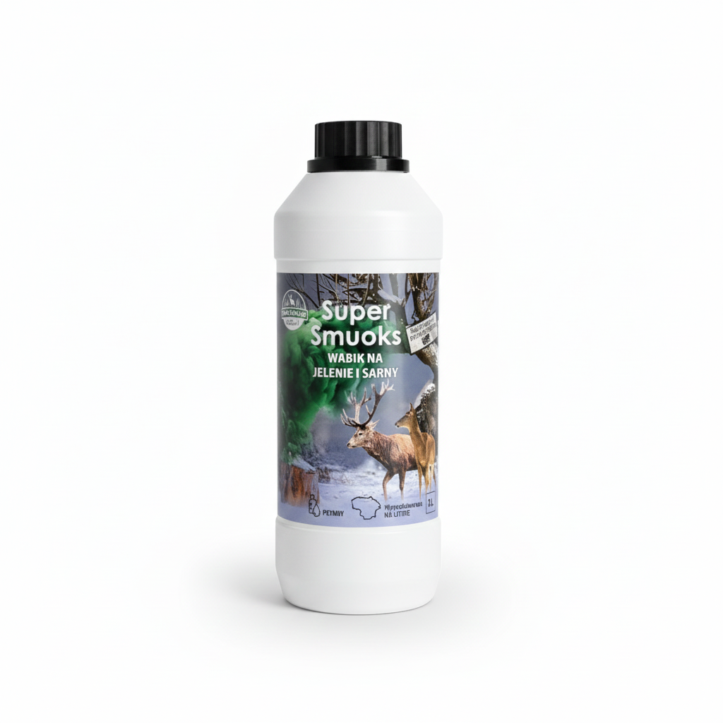 Liquid deer and wild boar bait by Masals, 1 liter, with images of deer and wild boar on the packaging.
